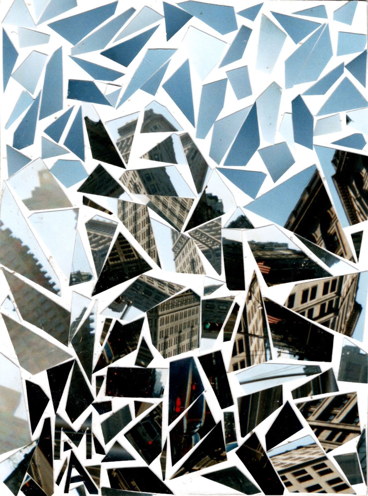 Fractured mirror collage